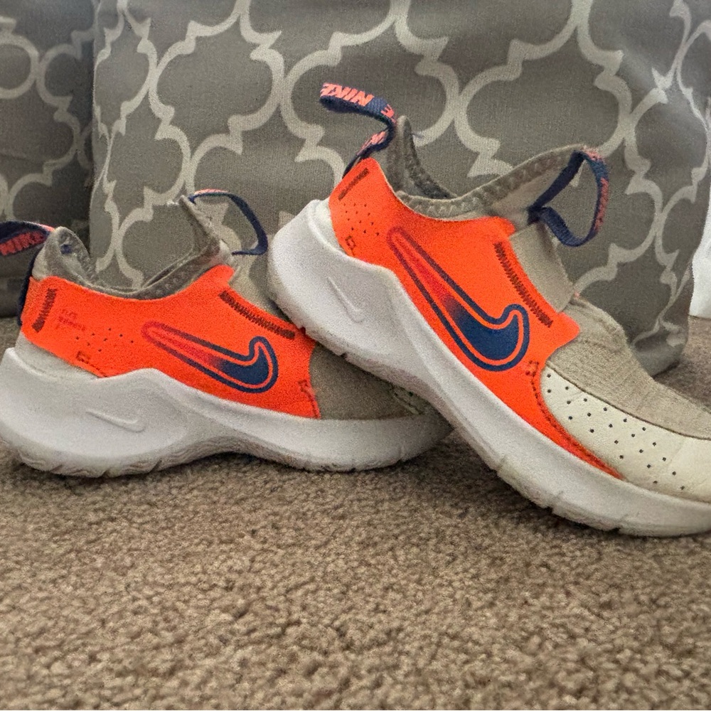 Nike Kids Bright Orange and White Sneakers